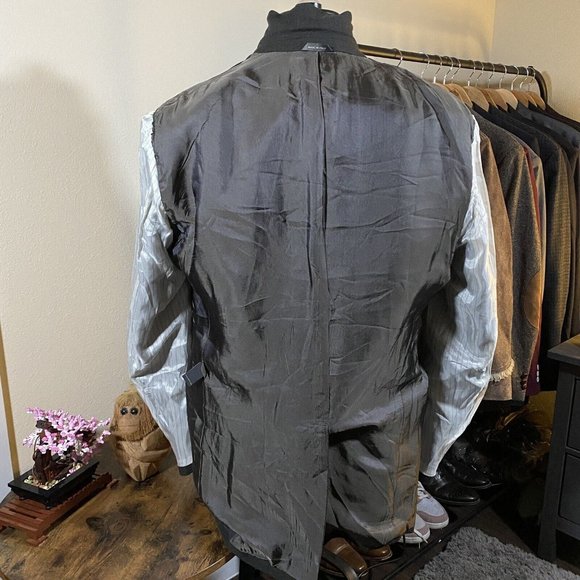 Banana Republic Mens Blazer 42L Brown Solid Wool 3-Button Sport Coat Jacket - Picture 5 of 11